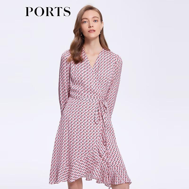

PORTS Women s V-Neck Floral Long Sleeve A-Line Dress XL