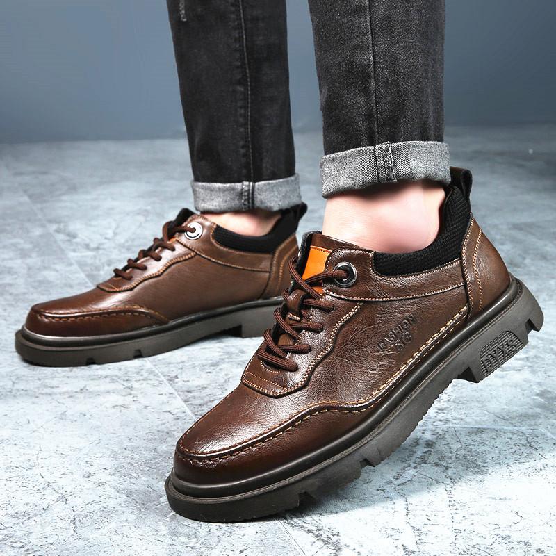 Elevator Shoes Business  Men Sneakers Height Increase Insole 5Cm Man Lift  Tall  Leather Spring Autumn