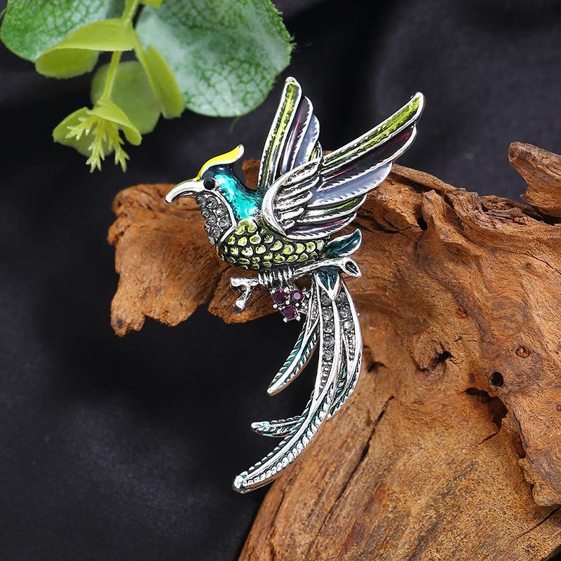 Exquisite retro green elegant classical brooch women's ethnic style coat cardigan corsage temperament versatile pin accessories