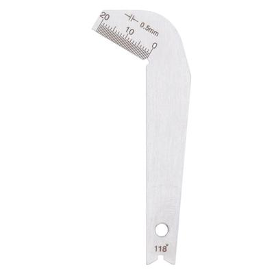 Calibrador para Afilar Brocas Acero Inoxidable 0.5mm Preciso Ángulo de 118° Herramienta para Afilar Brocas