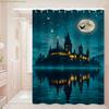 Warner 1pc Cute Printed Bathroom Shower Curtain - Harry Potter Castle Starry Night Scene, Creative, Suitable for Home Bathroom