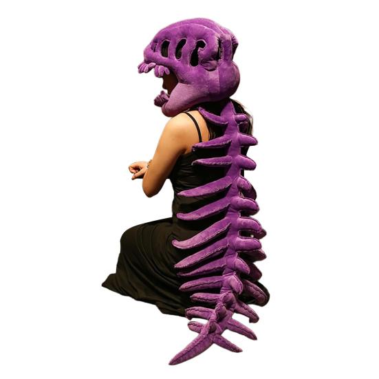 Dinosaur Skeleton Costume Set Realistic Plush Dino Outfit with Spine Detail Headband