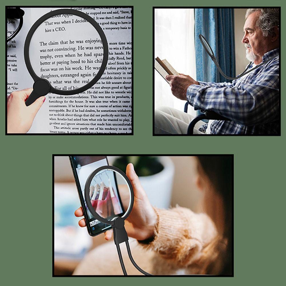 Large Screen Lens Hands Free Magnifier Rechargeable Handheld Magnifying Glass  Reading