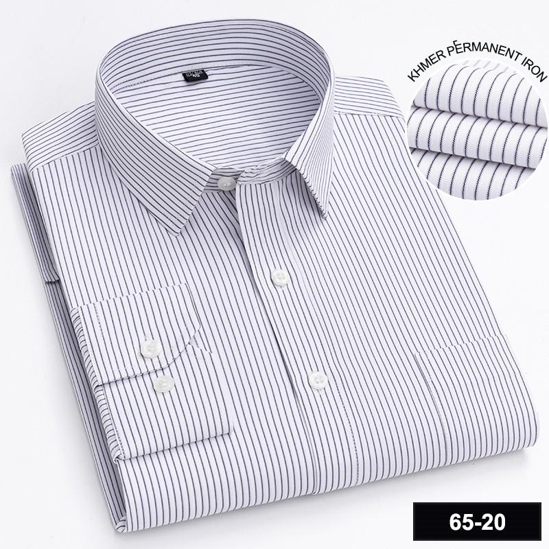 Men's Long Sleeve Shirt High-quality Fashion Casual Print Plaid Stripe Single Pocket Fit Business Formal Office Four Season Top