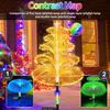 Solar Christmas Tree Lights, 5-Layer Fiber Optic, 7-Color Changing, Waterproof Outdoor Decor, 3PCS