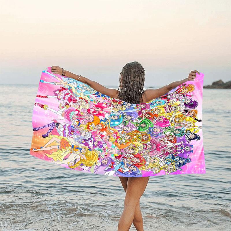 1pc Pretty Cure1 Beach Towel, Beach and Seaside Swimming Pool Equipment, Fashion Pattern, Rectangular, Travel Essentials