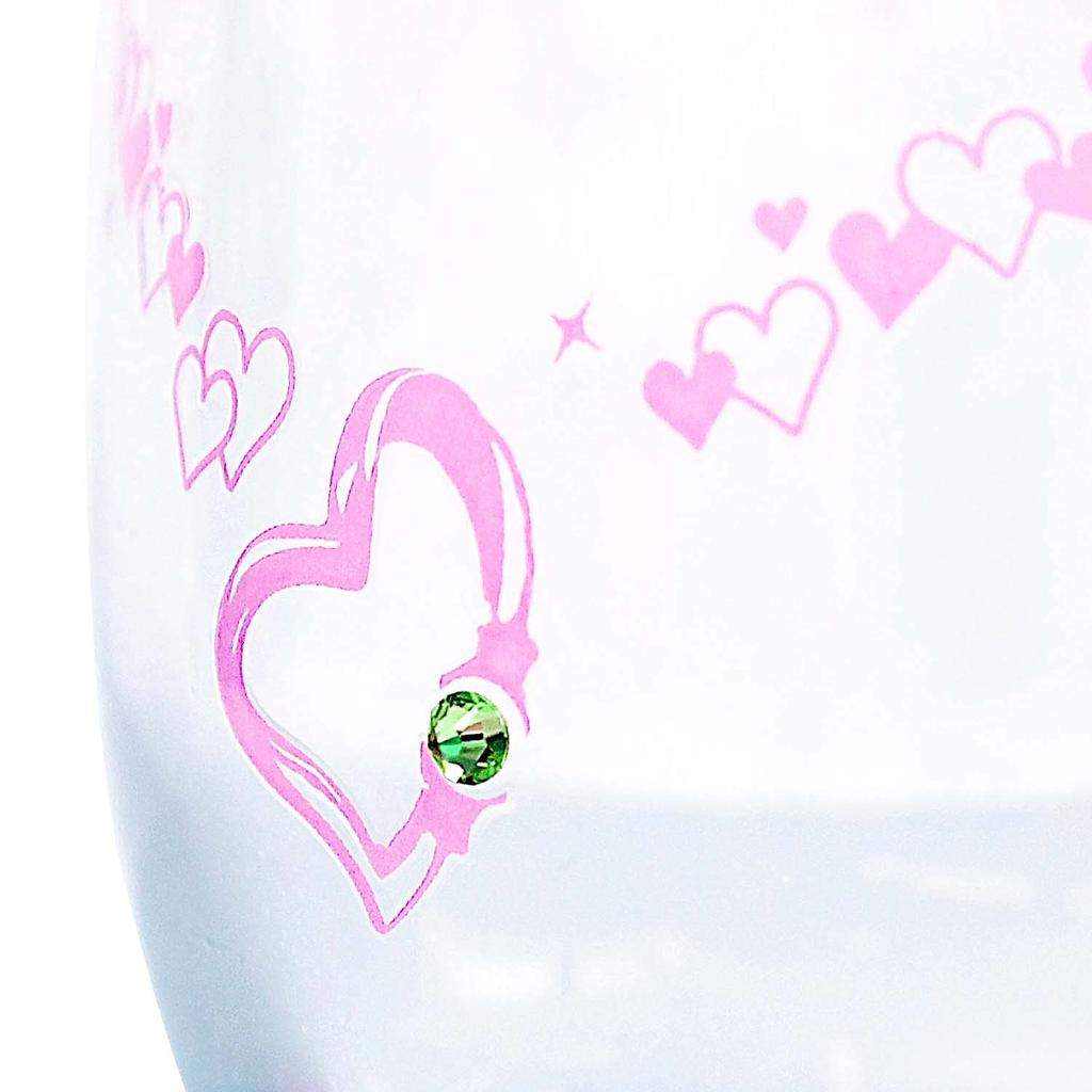 Sears Color-Changing Crystal Glass Tumbler In May Birthstone Colors, Emerald, White Teddy Bear Plush Toy (sh84-0001-tdt-01-w-05)