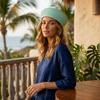 Brimless Beret Hat Raffia Flat Top Hat New Artist Hat  Women