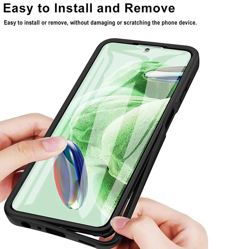 360 Full Shockproof Silicone Case For Xiaomi Redmi Note 11 12 13 14 Clear PC Dual Layer Phone Case Cover For Redmi Note 10 9 Pro