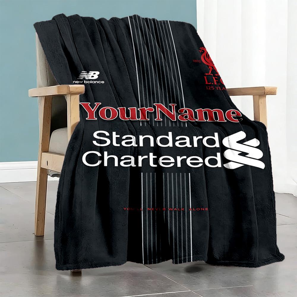 Liverpool Customize Your Name Blanket Throw Customizable Blanket Warmthful Decor Suitable for Couch Sofa Bed Nap Four Seasons Multipurpose