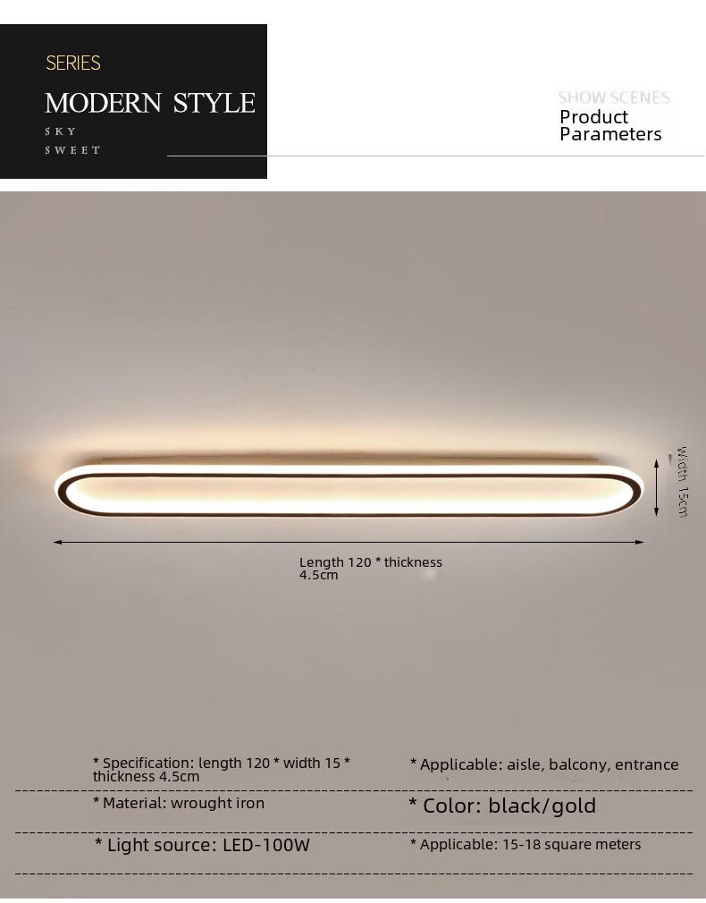 2024 Modern Long Strip Ceiling Light for Hallway, Bedroom, Dining Room, Balcony, Walk-in Closet, and Staircase