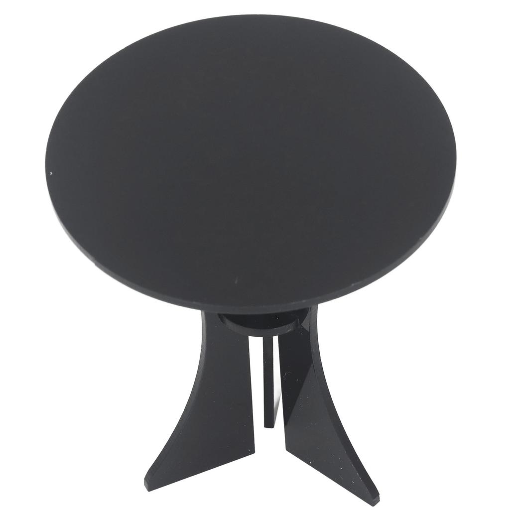 Domek dla lalek Okrągły stół Czarny Stabilny Wytrzymały Akrylowy Wielofunkcyjny Miniaturowy stół do domku dla lalek dla 1 osoby:6