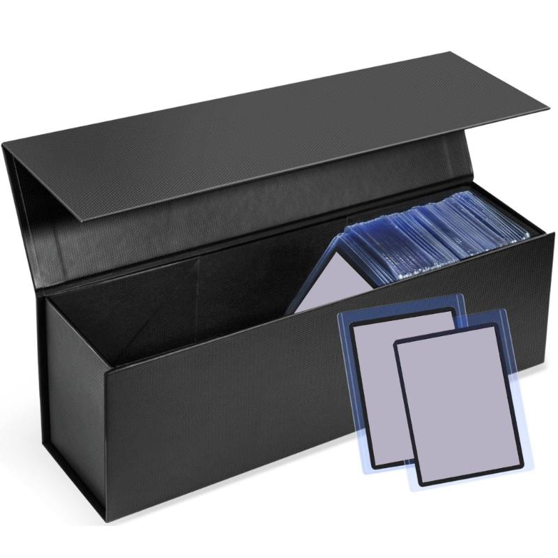 Portable Magnet Lid Sports Card Storage Box Magnetic Closure Trading Card Organizer for Collectors and Enthusiasts