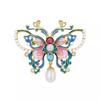 Enamel Butterfly Brooch for Women, Chinese Style, Pearl Brooch, Elegant and High-end Cheongsam Coat Pin