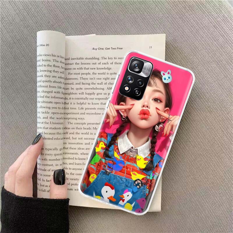 Youthful, Lively, Fashionable Girl Phone Case For Redmi Note 13 12 Pro Plus 14 15 Pro 5G 11 11T 11E 11S 10 Pro 10S 9 9S Cover Ce