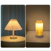 Pleated Shade Table Lamp in Warm Light Button Control for Bedrooms Offices and Living Rooms