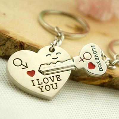 Pair of Couple Keychain Sweetheart I Love You Pendant Kechain Valentine's Day Gift