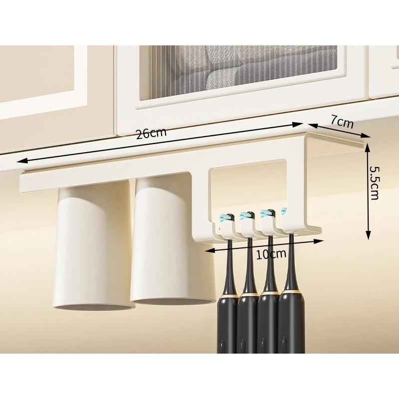 

Toothbrush Storage Rack Magnetic Suction Mouth Cup Bathroom Toilet Cup Electric Toothbrush Holder Without Hole Punching