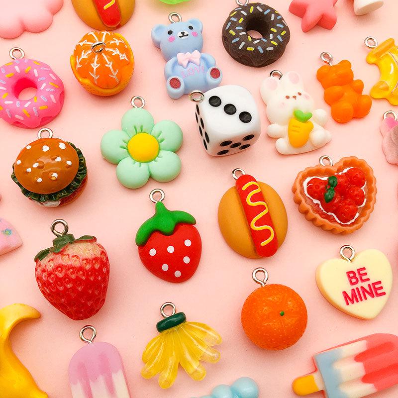 Cartoon Resin Pendant Charms - 10/20 Pack, 20mm Handmade Keychain Accessories