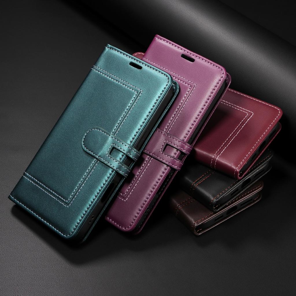 Leather Flip Phone Case for IPhone 17 15 Pro 14 Plus 13 Pro Max 11 12 X XR XS MAX Air Shockproof Wallet Bracket Protect Cove