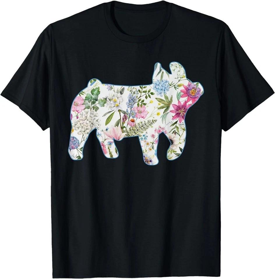 Floral Show Pig Livestock Breeder Stock Show Mom Pig Animal T-Shirt