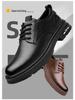 2024 Men's Handmade Casual Leather Shoes - Retro Stitching, Wear-Resistant, Lace-Up Design for Spring & Autumn Workwear