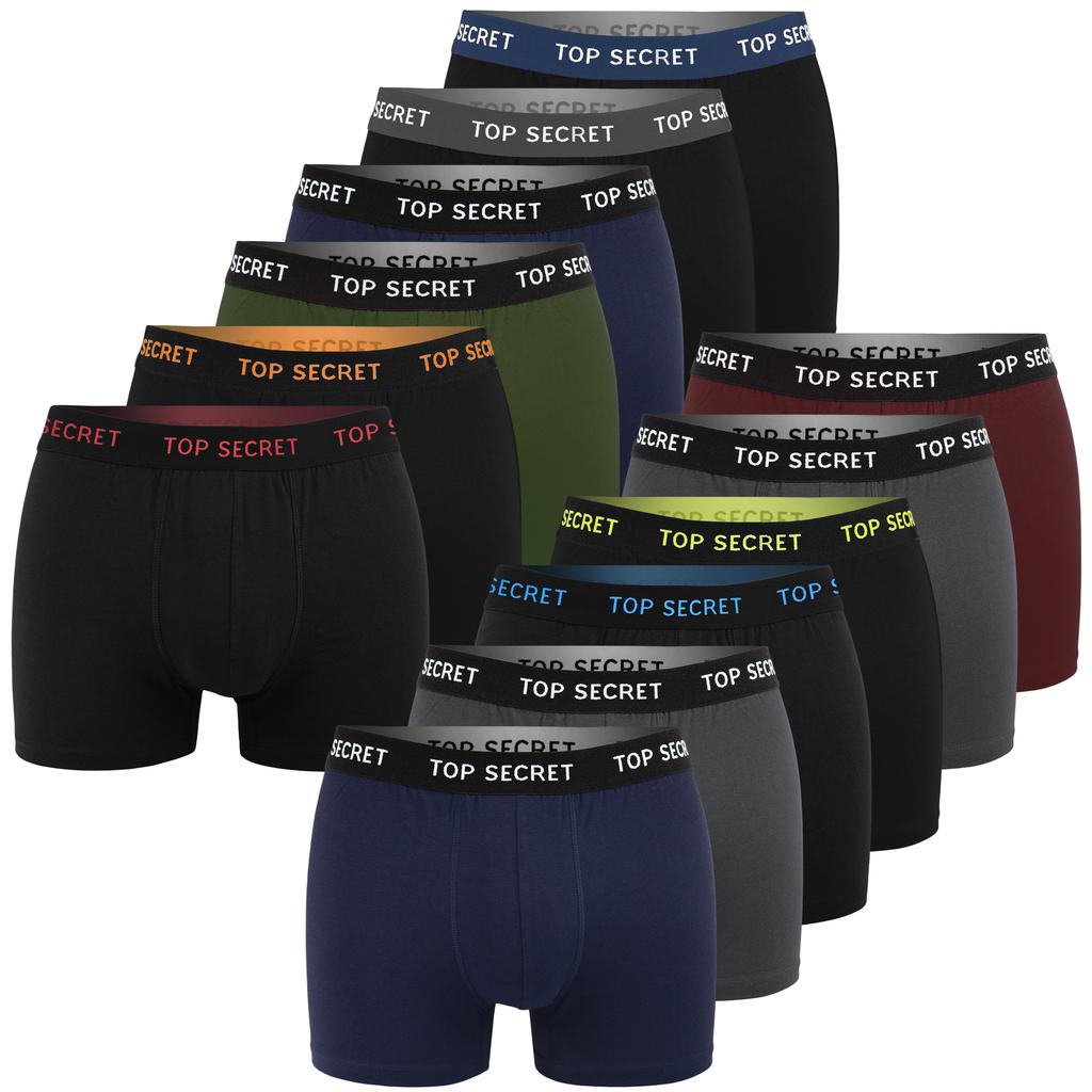 TOP SECRET Baumwoll-Boxershorts für Herren, 12er-Pack