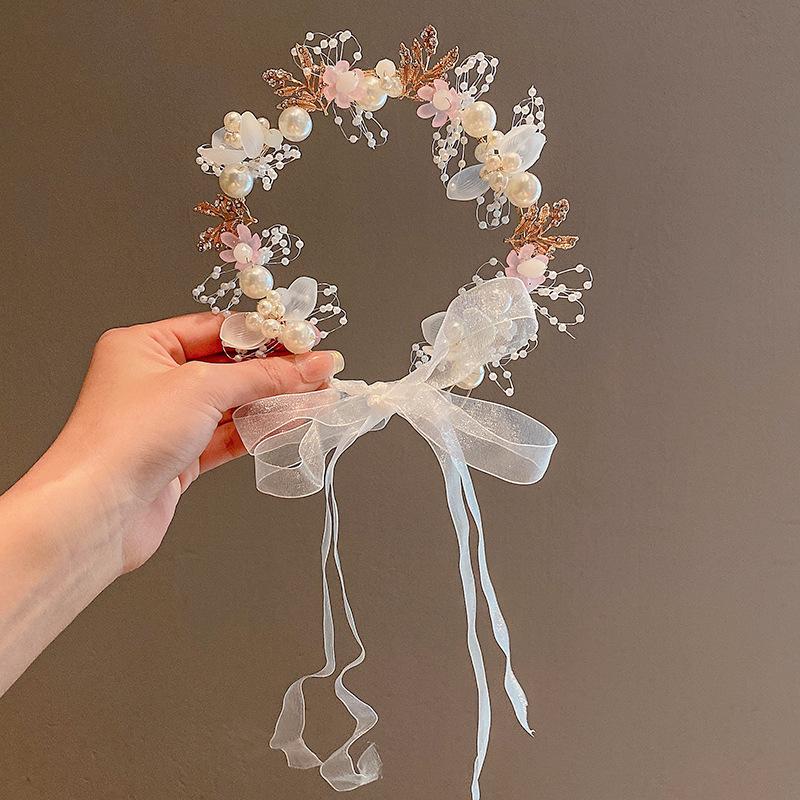 Children s Crown Headgear Princess Wreath Super Fairy Headband Flower Girl Wedding Flower Hair Accessories Hairpin