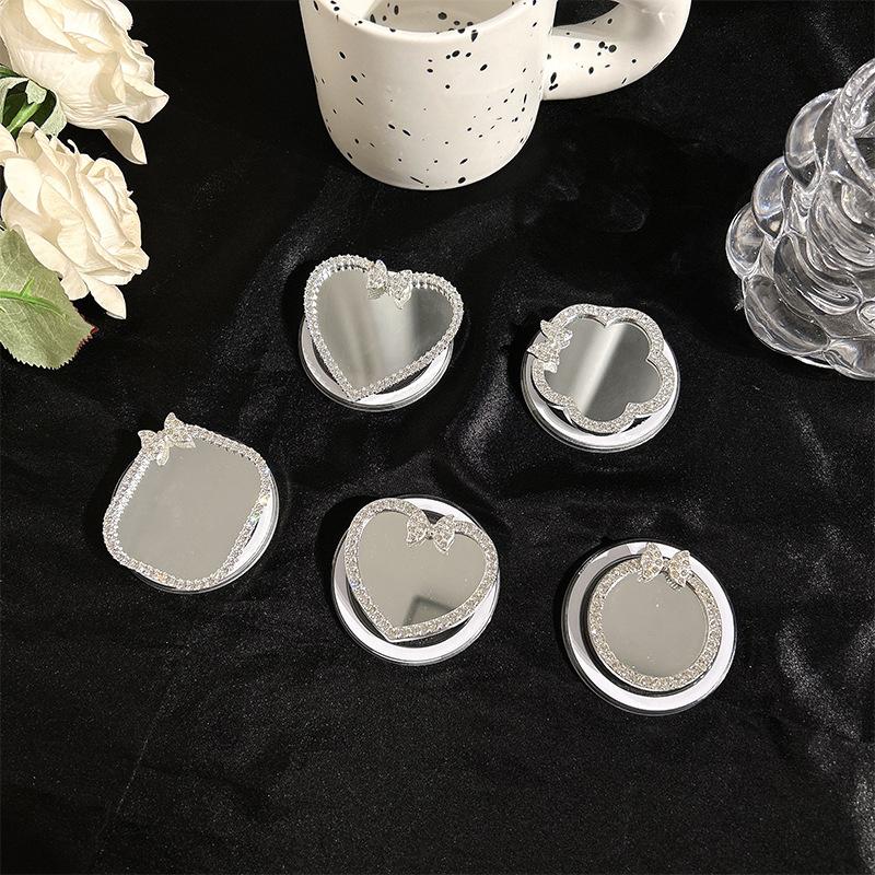 Magnetic Mobile Phone Airbag Bracket Glass Mirror Sticker Magsafe Flower Love Bow Rhinestone Portable Makeup