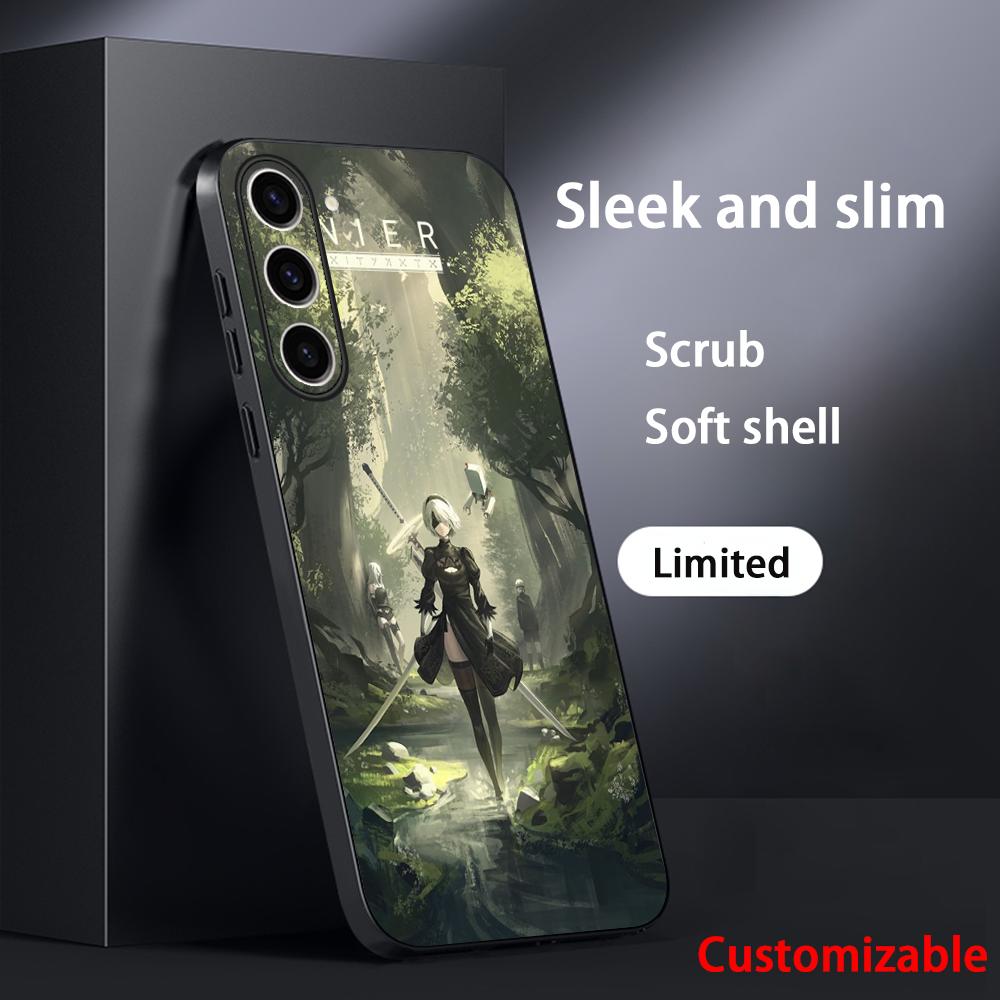 Nier automata sexy game girl pattern Phone Case For Samsung Galaxy S25 S24 S23 S22 S21 S20 Plus Ultra Note20 Soft Black