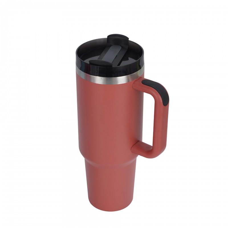 40oz Stainless Steel Insulated Travel Mug With Handle Car Office Home - Double Wall Vacuum Thermos Cup