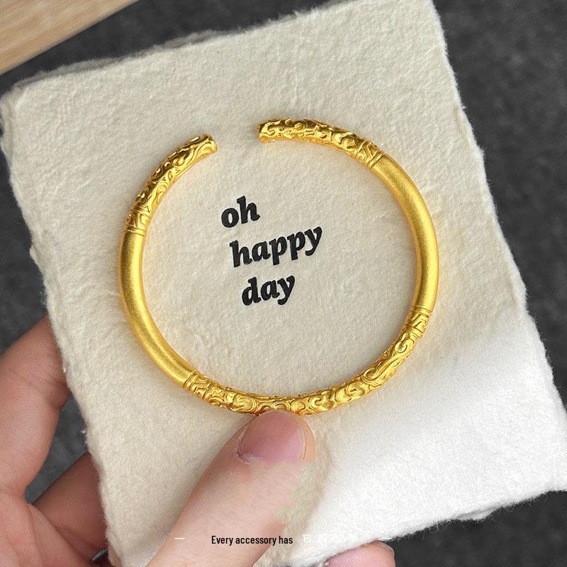 Gold-Plated Ethnic Style Golden Monkey Cudgel Openable Bracelet