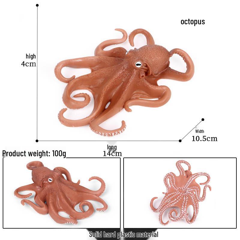 Marine Life Toy Set: Squid, Octopus & Jellyfish Figurines for Kids
