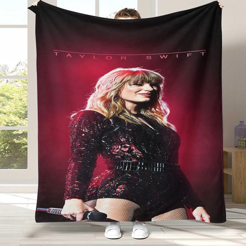 Famosa Coperta in Flanella Cantante T-Taylor, Coperta in Peluche Ultra Morbida e Calda per Casa, Camera da Letto, Letto, Divano, Ufficio, Campeggio, Picnic