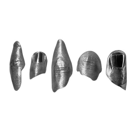 1/5Pcs No Manicure Open Ring Texture Lightweight Nail Irregular Metallic Skin Art Ring Adjustable Finger Accessory