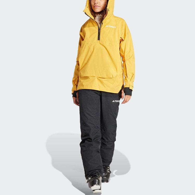 Adidas Xperior 2L Lined Rain.Rdy Anorak Logo Outdoorové sporty Větruodolný Vodotěsný S kapucí 2L Lyžařská bunda Dámské bundy Slunečně žlutá IB1073