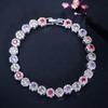 Elegant European and American Zircon Platinum Bracelet