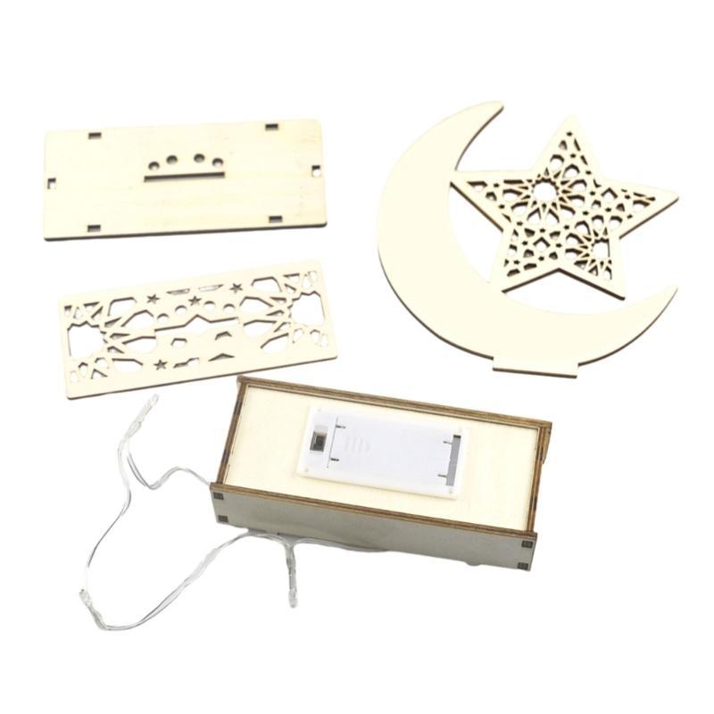 EID Mubaraks Ornament Moon LED Light Ramadans Decoration for Home Islamic Muslims Party Decoration Kareem Eid Gift