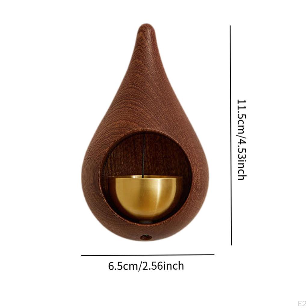Shopkeepers Door Opening ,Chime Ornament Decor Wood Doorbell with Brass Room Garden Wardrobe