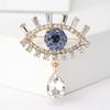 Decoration Luxury Badge Pin Crystal Pendant Rhinestone Eye Brooches Mini Banquet Clothes Pin  Party