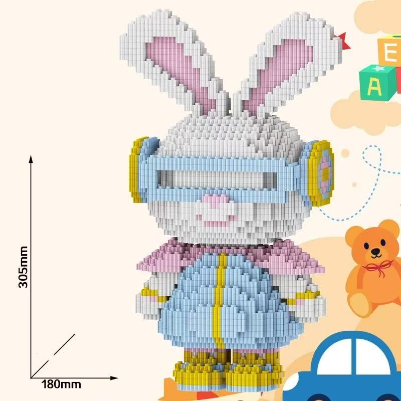33CM Mini Barevný Králík 3D Model malé částice Stavebnice Sestavitelná Hračka Roztomilé Ozdoby Puzzle z Malých Částic Dárek pro Děti