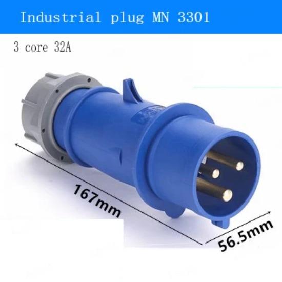 1pcs Industry Plug And Socket Connectors Surface And Concealed Installation 3 4 5 Hole Core 16 A 32A Waterproof Two Three-Phase