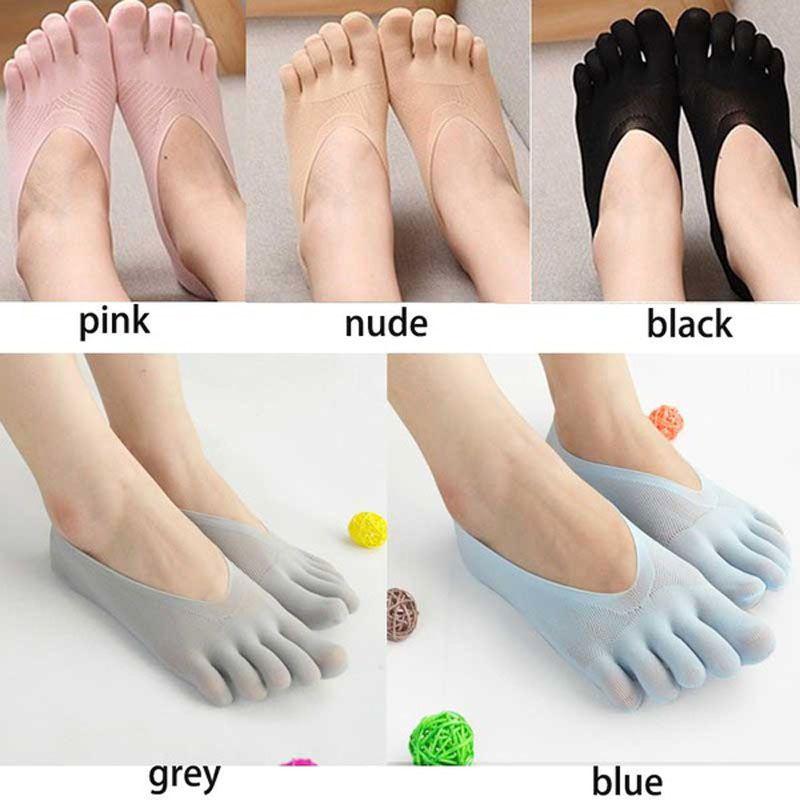 Ladies Cotton Fashion Blend Lace Antiskid Invisible Low Cut Socks Toe Sock Ankle