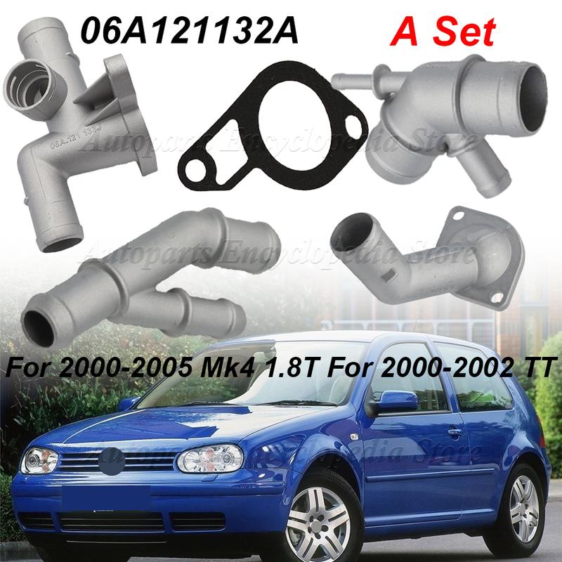 Car Aluminum Coolant Flange Upgrade Kit Engine Coolant Replacement A Set 06A121132A For MK4 1.8T TT Auto Accessories