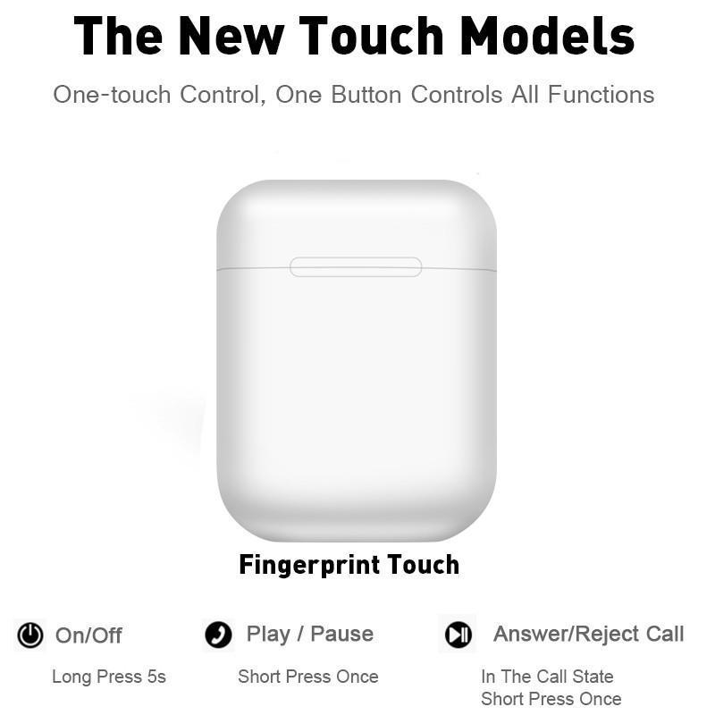 אוזניות אלחוטיות I12 Bluetooth 5.0 Touch ספורט אוזניות סטריאו עם תיבת טעינה לאייפון Xiaomi Huawei Samsung Android Phone