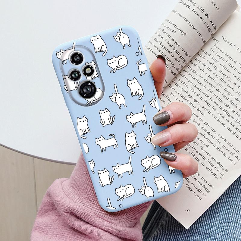 For Honor 200 Pro Case Phone Cover Popular Flower Lovely Cartoon Cat Soft Silicone TPU Funda For Honor 200Pro Protector Bumper
