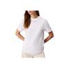 Solid Color Letter Print Round Neck Pullover Short Sleeve T-Shirt Women Tops White K20K207519-YAF