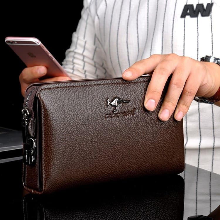 Herren Lychee-Muster Business Clutch Tasche