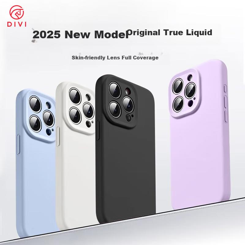 DIVI Official Version True LiquidIPhone 14 Pro Case, Liquid Silicone Skin-Friendly Full Camera Protection Shockproof Cover, Blue
