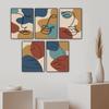 Abstract Art Minimalist Line Face Canvas Painting Four Color Pattern Matisse Poster Office Living Room Home Decoration Mural No Frame